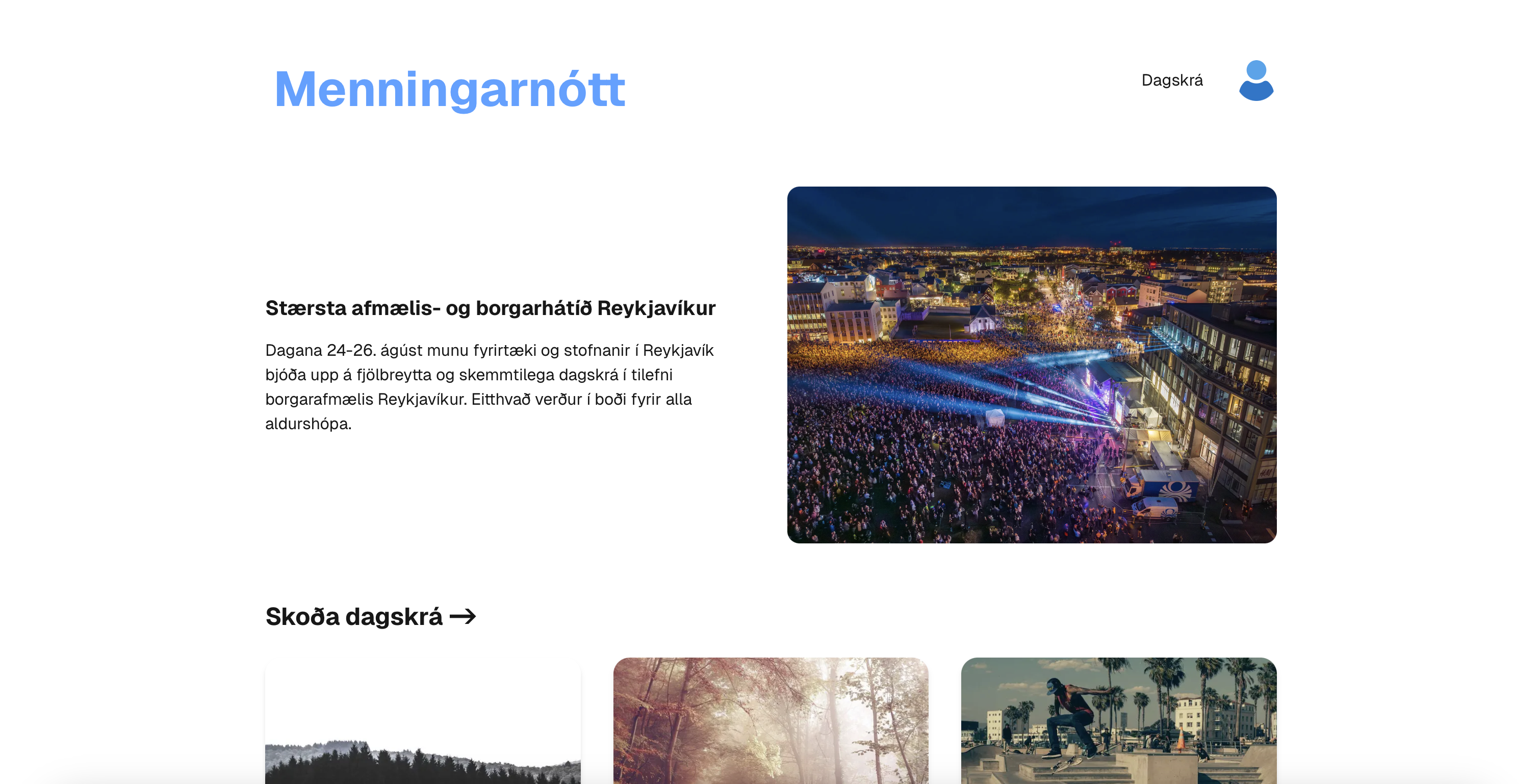 Screenshot of project website